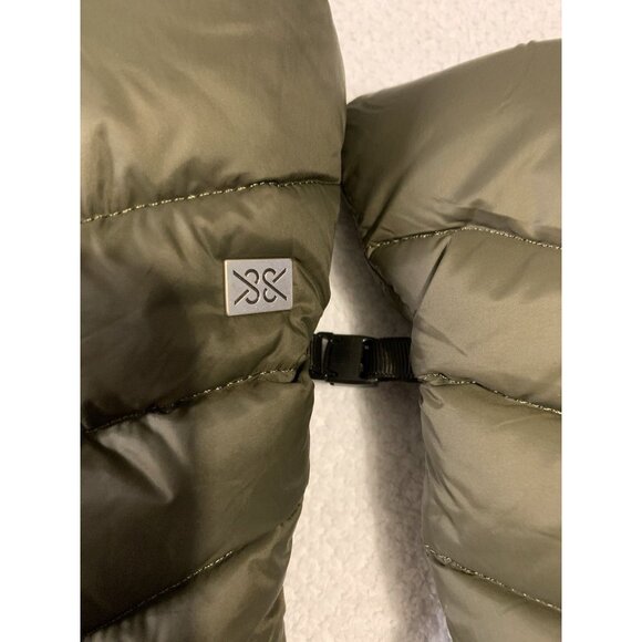SOIA & KYO Julia Quilted Down Puffer Gloves Sage Olive Green Down Mitten Small - Picture 3 of 6